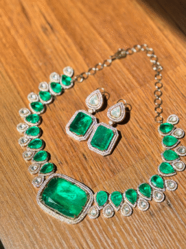Diane-Emerald Necklace Set