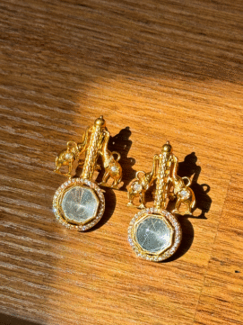Amaya - Twin Elephant Polki Earrings