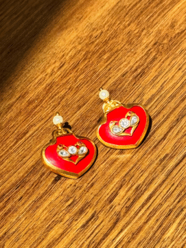 Peacock Motif Coral Studs