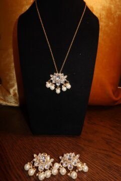 Lotus pendant necklace set